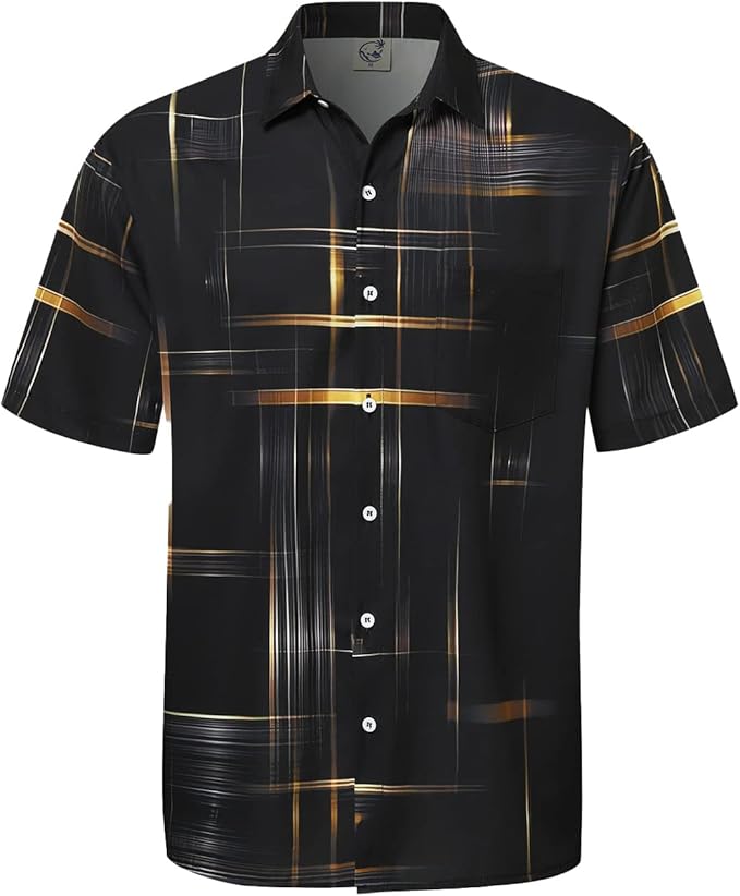 Hardaddy Men's Hawaiian Shirt Short Sleeves Printed Button Down Summer Beach Casual Shirts