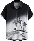 Hardaddy Men's Hawaiian Shirt Short Sleeves Coconut Printed Button Down Summer Beach Casual Shirts